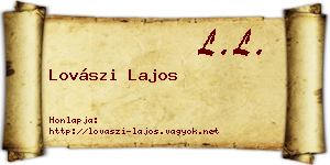 Lovászi Lajos névjegykártya